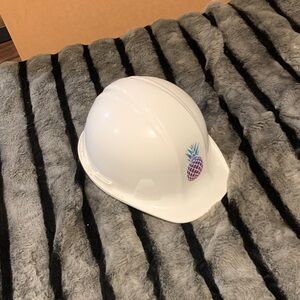 #202 White Hard Hat with Pineapple Logo